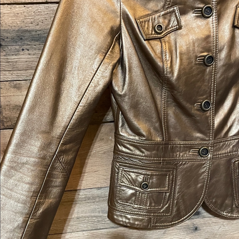Cache Metallic Leather Jacket - image 4